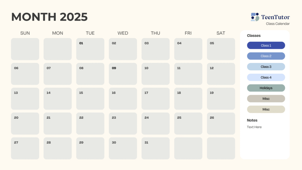 base calendar template